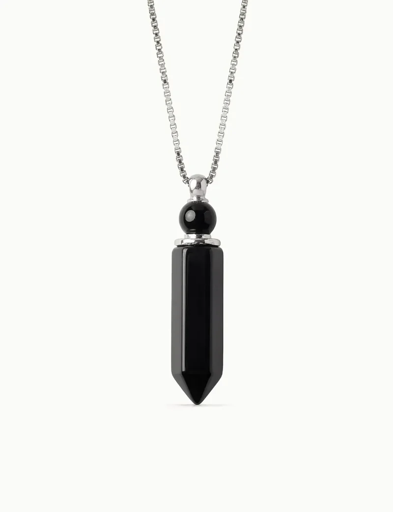 Collana per Aromaterapia in Ossidiana lunga
