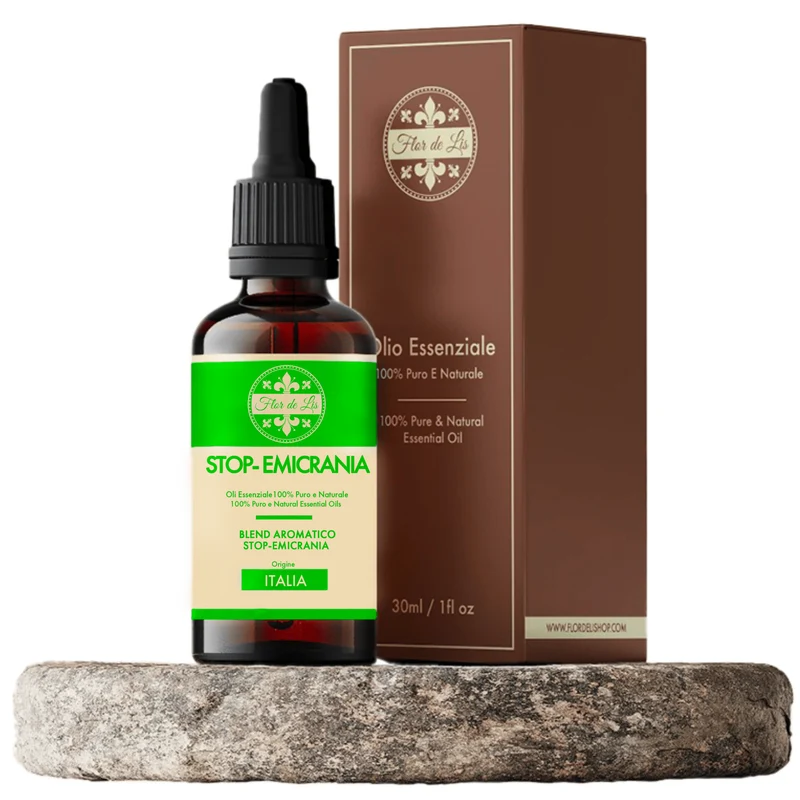 Blend Aromatico ,Stop-Emicrania ,100% Puro e Naturale, per Diffusori Ambiente, Aromaterapia