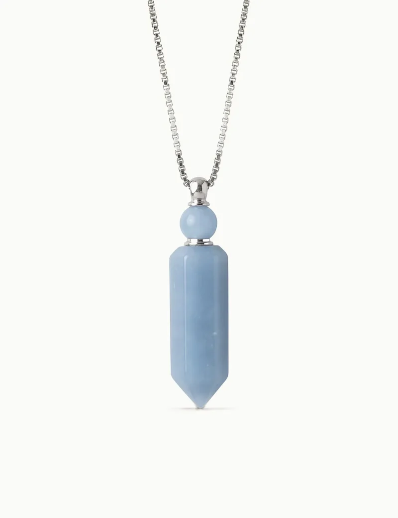 Collana per Aromaterapia in Angelite lunga