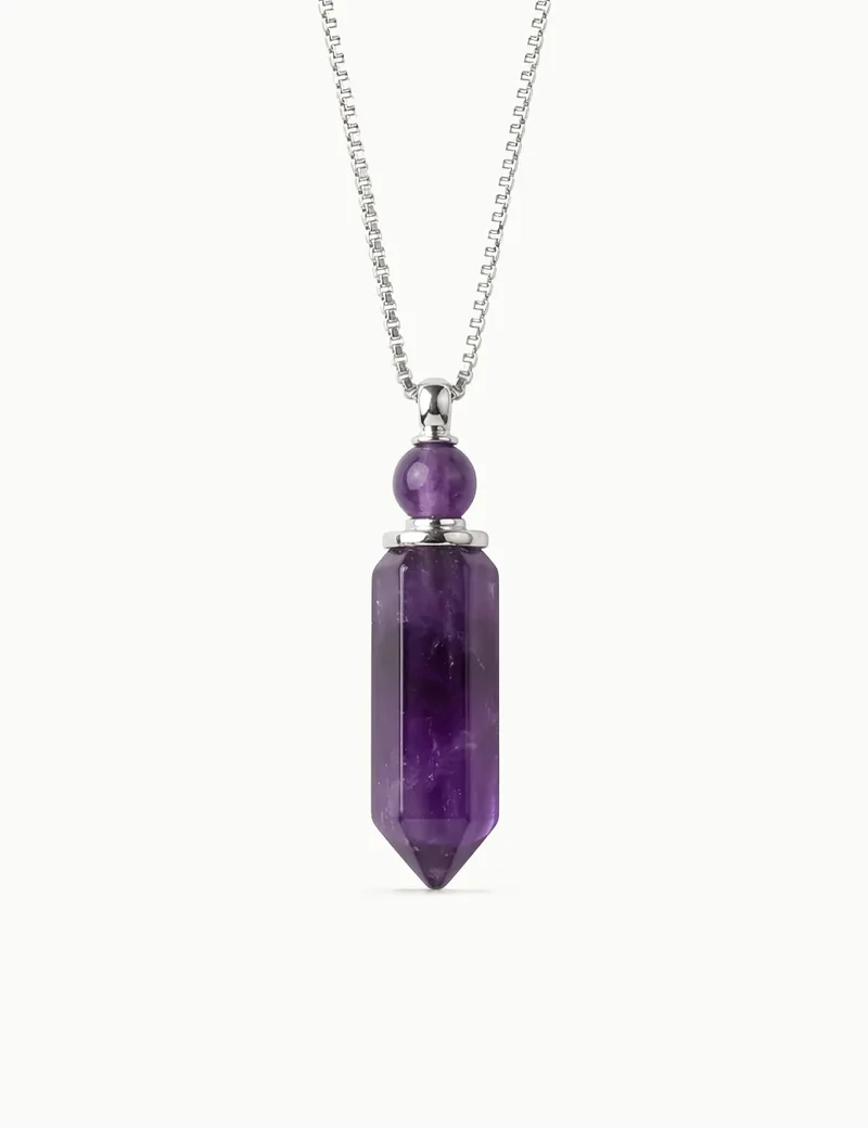Collana per Aromaterapia in Ametista lunga