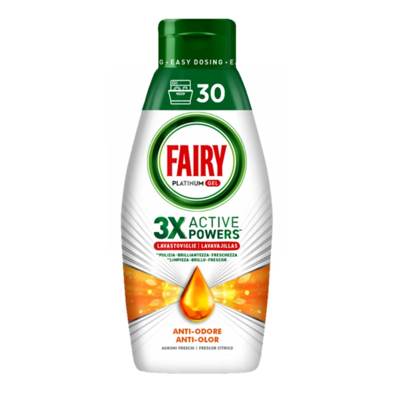 Gel Lavastoviglie - Fairy Platinum 3X Active Powers - Varie Azioni - 600ml