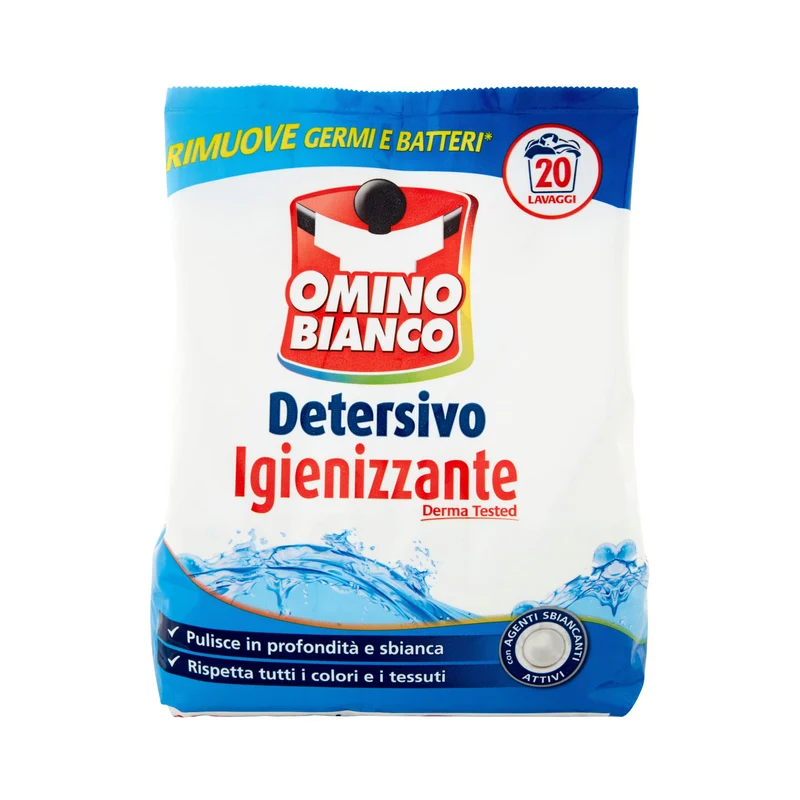 Detersivo Polvere Igienizzante - Omino Bianco - 20lav - 1,1kg