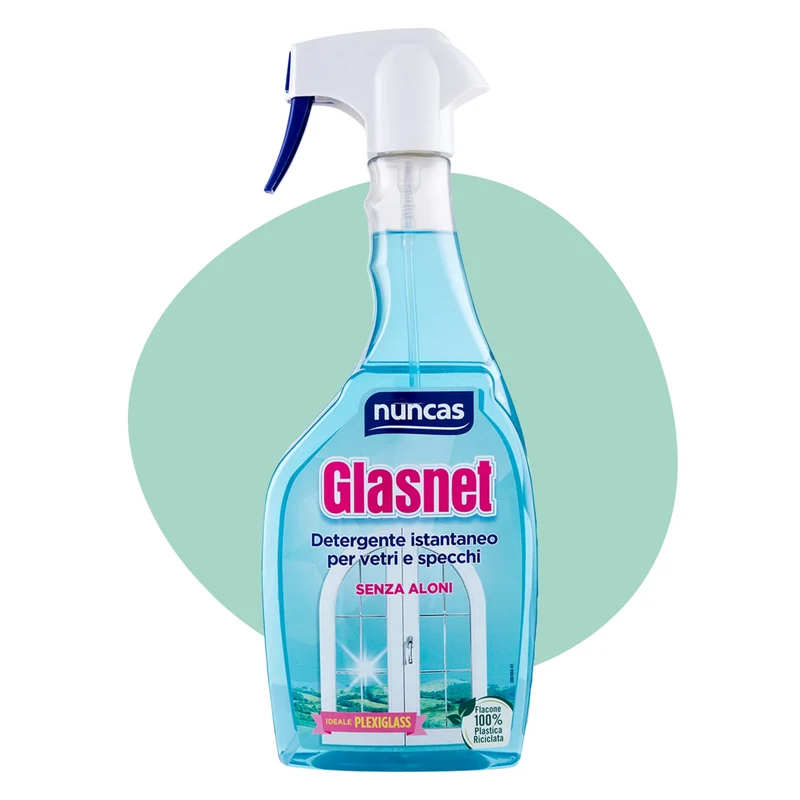 Detergente Spray Vetri e Specchi - Nuncas - Glasnet - 750ml