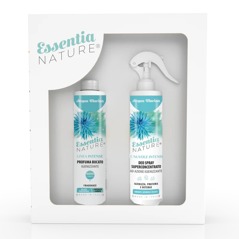 Gift Box Nuvole Spray Igienizzante profumato + Profumo Bucato 250 ml - Acqua Marina
