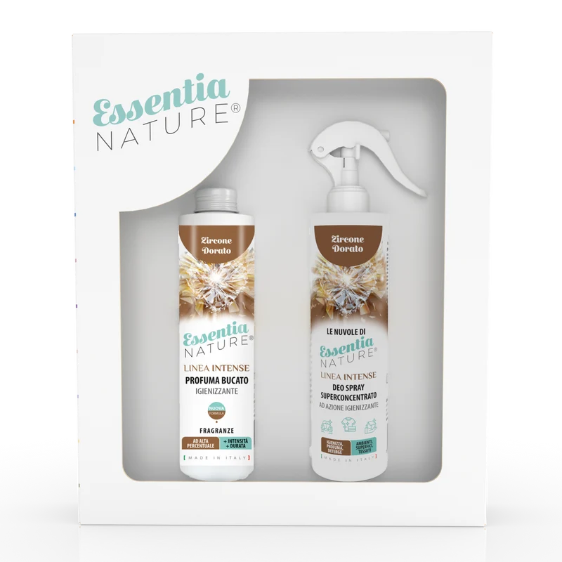 Gift Box Nuvole Spray Igienizzante profumato + Profumo Bucato 250 ml - Zircone Dorato