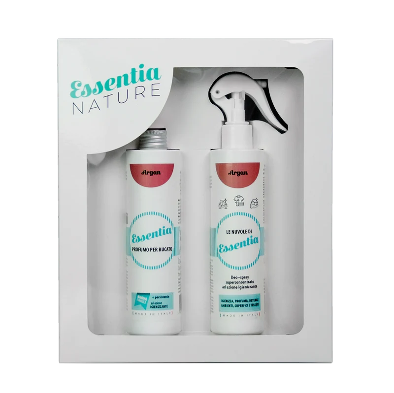 Gift Box Nuvole Spray Igienizzante profumato + Profumo Bucato 250 ml - Argan