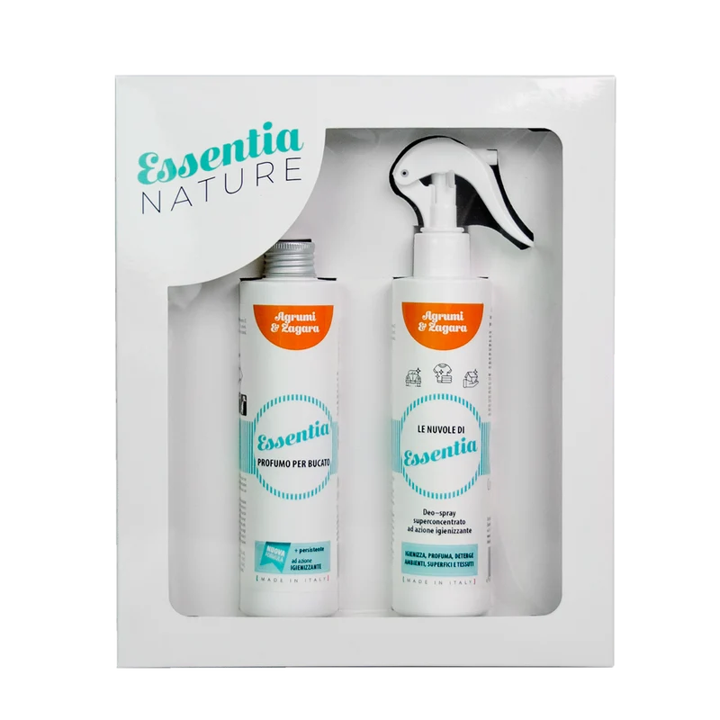 Gift Box Nuvole Spray Igienizzante profumato + Profumo Bucato 250 ml - Agrumi & Zagara