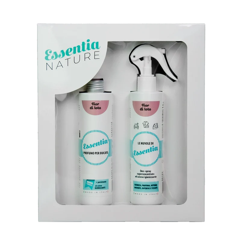 Gift Box Nuvole Spray Igienizzante profumato + Profumo Bucato 250 ml - Fior di Loto