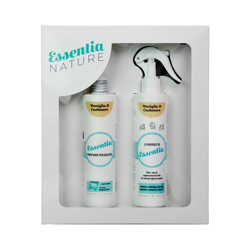 Gift Box Nuvole Spray Igienizzante profumato + Profumo Bucato 250 ml - Vaniglia & Cashmere