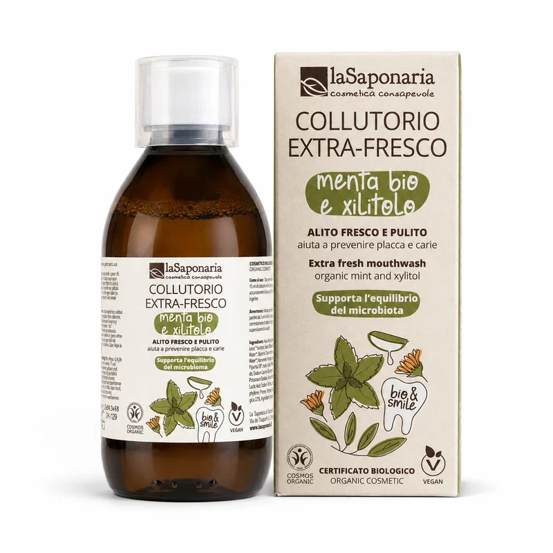 Collutorio extra fresco menta bio xilitolo LA SAPONARIA