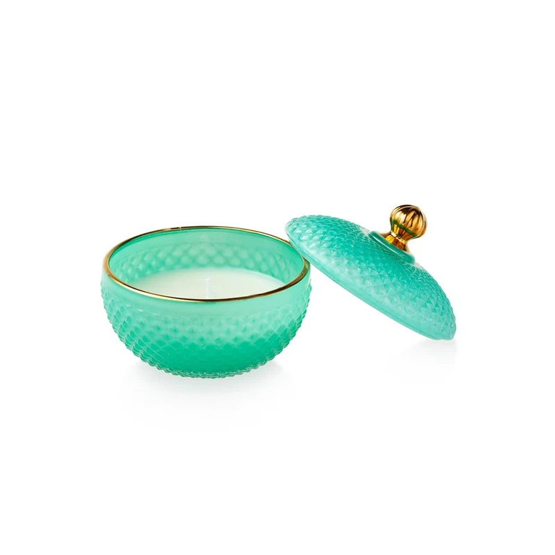 EMÒ ITALIA Medina Candela Profumata in Scatola in Vetro Verde 9x8,5cm