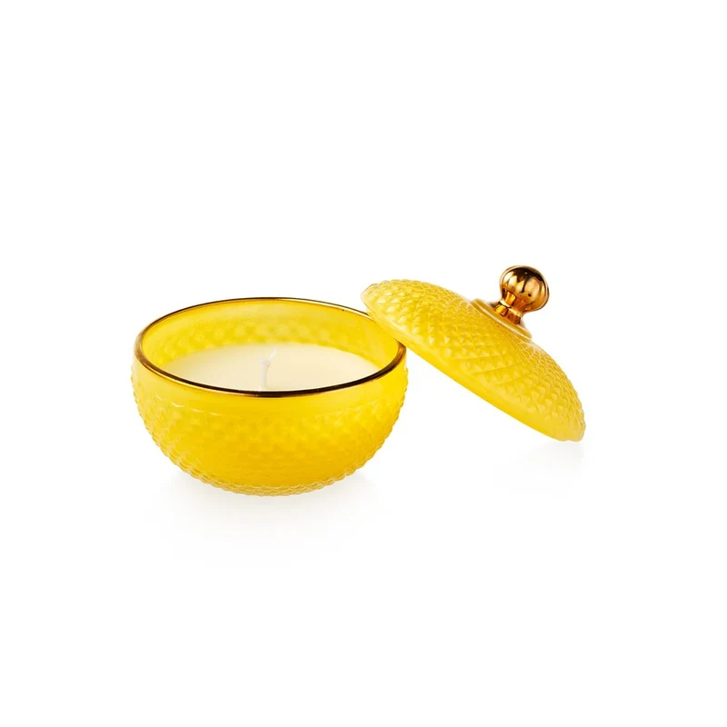 EMÒ ITALIA Medina Candela Profumata in Scatola in Vetro Giallo 9x8,5cm