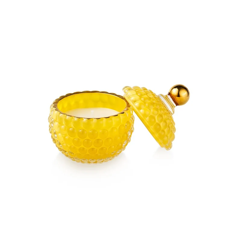 EMÒ ITALIA Medina Candela Profumata in Scatola Bombata in Vetro Giallo 11x8,5cm