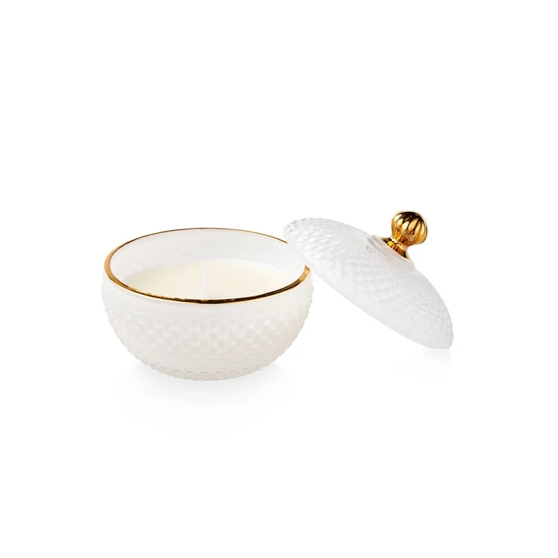 EMÒ ITALIA Medina Candela Profumata in Scatola in Vetro Bianco 9x8,5cm
