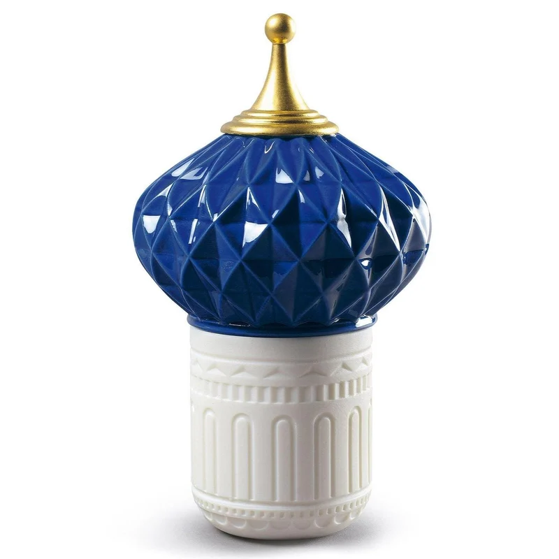 LLADRO' Candela Pinnacolo Azzurro 1001 Lights Profumo Unbreakable Spirit 13x8cm Porcellana