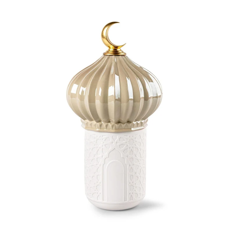 LLADRO' Candela Majestic Nights a Secret Orient Crema 24x13cm Porcellana