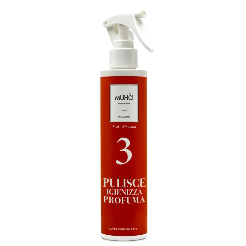MUHA' Flacone Spray Detergente Milleusi 200ml Fiori D'Acqua