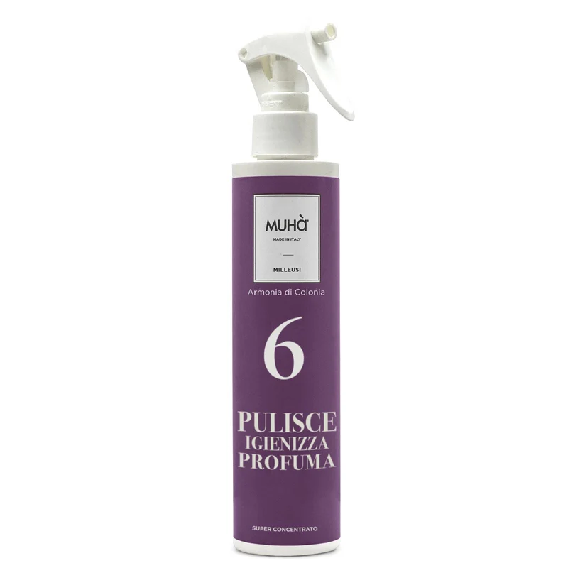 MUHA' Flacone Spray Detergente Milleusi 200ml Armonia di Colionia
