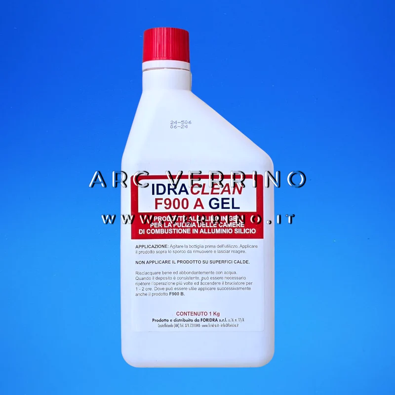 Detergente gel Foridra IDRACLEAN F900 A GEL per camera di combustione in alluminio-silicio | Bottiglia 1 Kg