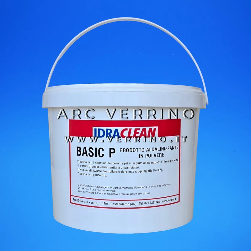 Neutralizzante in polvere Foridra IDRACLEAN BASIC P post disincrostazione acida per circuiti termici e impianti idraulici | Barattolo 5 Kg