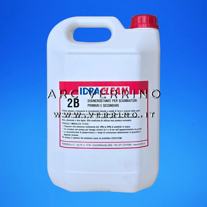 Disincrostante liquido Foridra IDRACLEAN 2B per scambiatori primari e secondari | Tanica 5 Kg