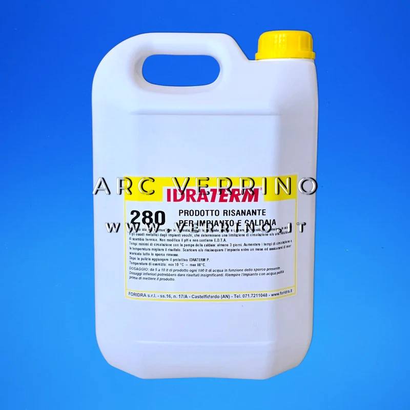 Liquido risanante Foridra IDRATERM 280 defangante per impianto e caldaia | Tanica 5 Kg