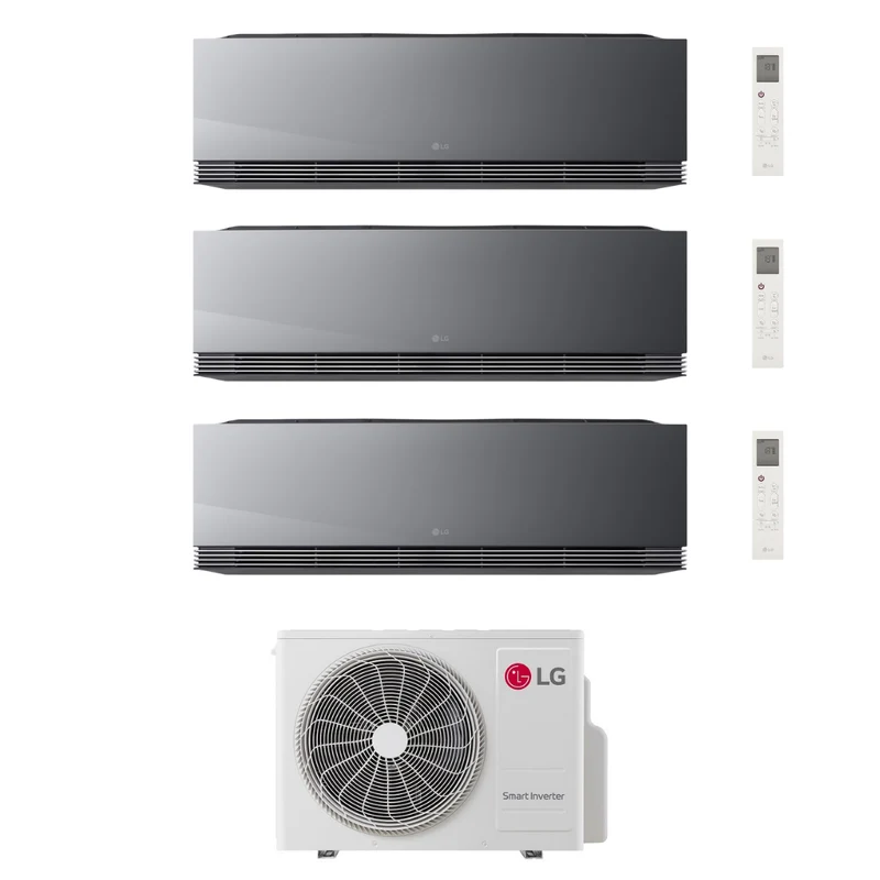 Condizionatore Climatizzatore LG Trial Split Inverter R-32 ARTCOOL Mirror Al Air 12000+12000+12000 BTU Wi-Fi Integrato Con MU4R25 12+12+12