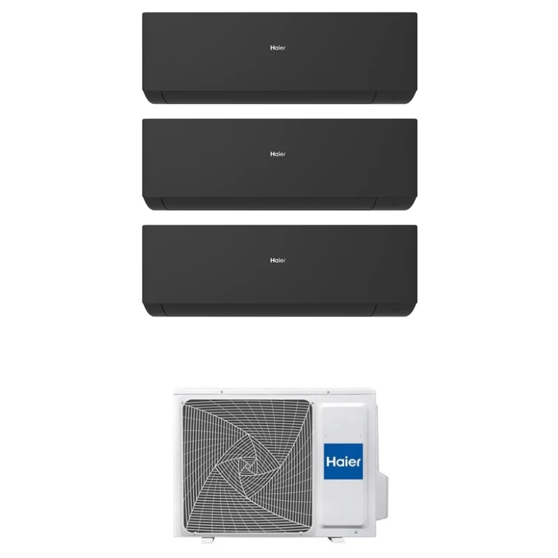 Condizionatore Climatizzatore Haier Trial Split Inverter Modello Expert Nero 9000+9000+12000 BTU R-32 Wi-Fi Integrato Con 3U55S2SR5FA
