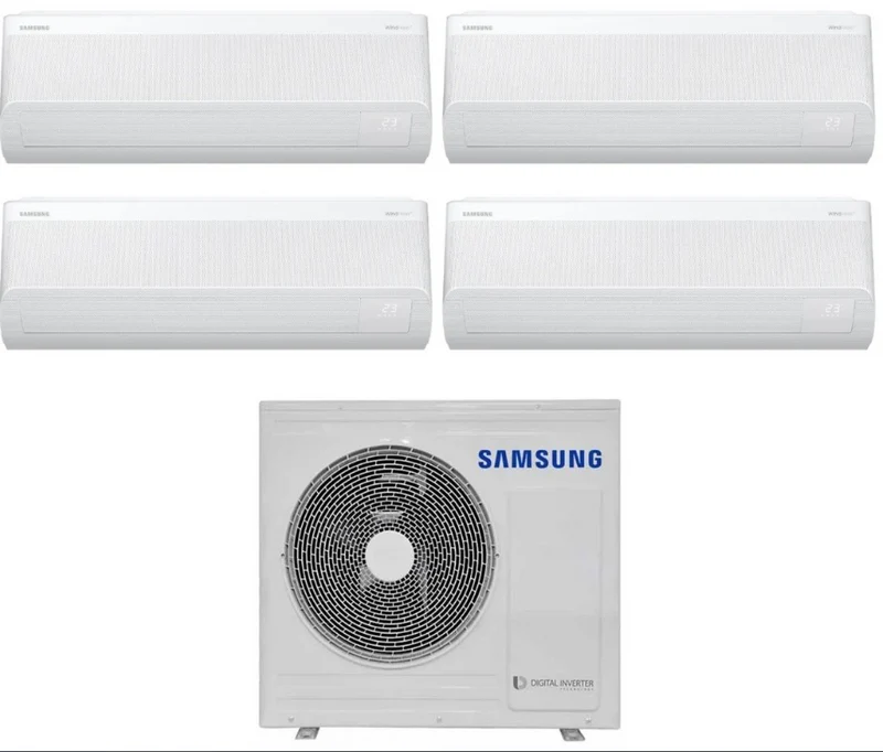 Condizionatore Climatizzatore Samsung Quadri Split Inverter Windfree Avant S2 R-32 7000+9000+9000+12000 BTU Wi-Fi Integrato Con AJ080TXJ4KG/EU 7+9+9+12