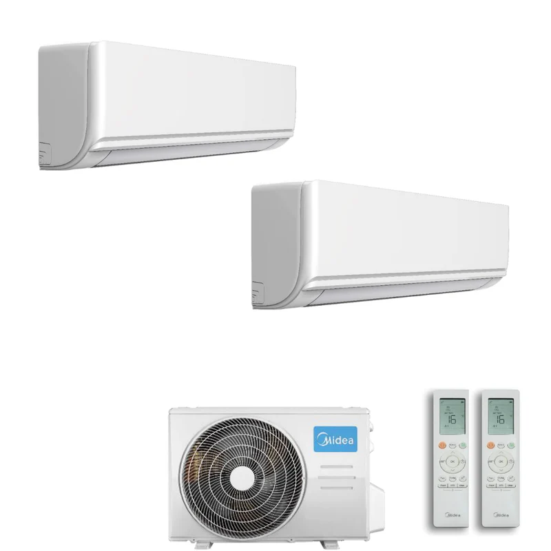 Condizionatore Climatizzatore Midea Dual Split Inverter Exclusive R-32 12000+12000 BTU Con M2OE-18HFN8-Q - Wi-Fi Incluso