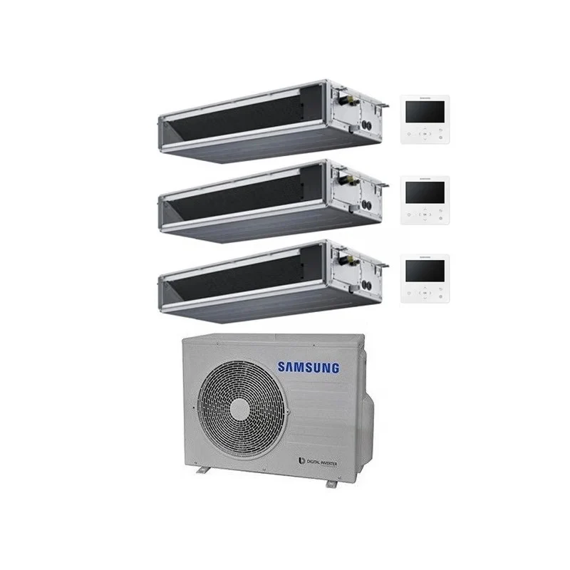 Condizionatore Climatizzatore Samsung Canalizzato Trial Split 9000+12000+18000 Con AJ080TXJ4KG/EU Comando incluso