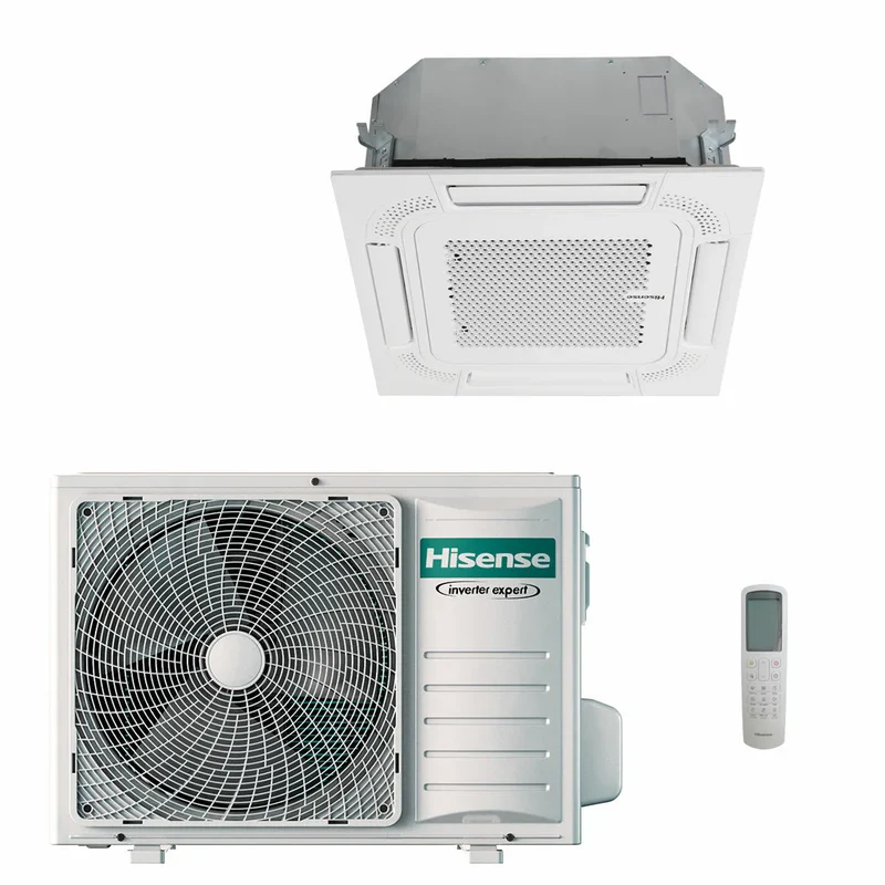 Condizionatore Climatizzatore Hisense Inverter Cassetta a 4 Vie 60x60 Monosplit R-32 12000 BTU ACT35UR4RCC8/AUW35U4RS8 Wi-Fi Optional - Comando Incluso