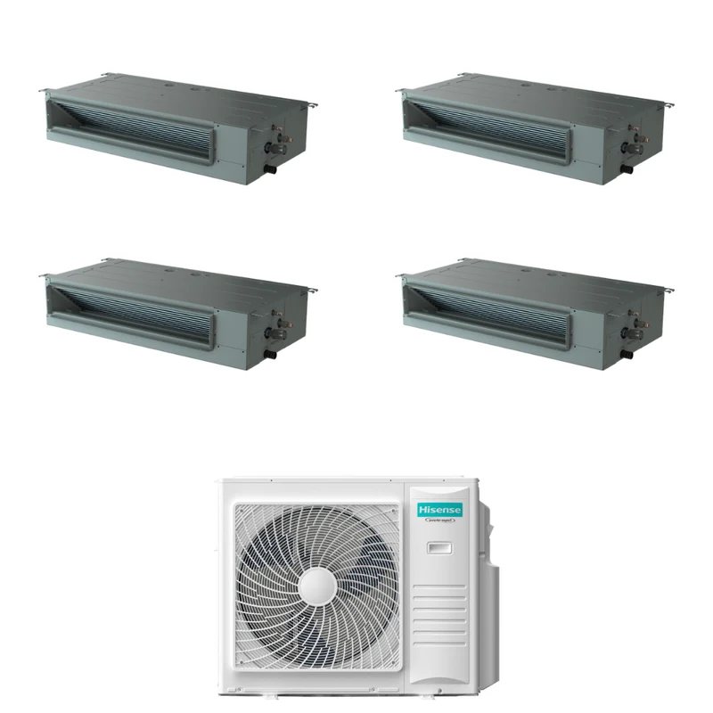 Condizionatore Climatizzatore Hisense Quadri Split Inverter Canalizzato ADT 9000+9000+12000+12000 Con 5AMW105U4RQC Wi-Fi Optional - Comando Incluso