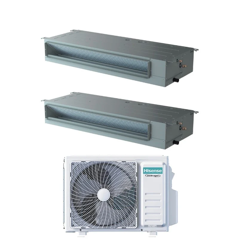 Condizionatore Climatizzatore Hisense Dual Split Inverter Canalizzato ADT 9000+18000 Con 3AMW72U4RJC Wi-Fi Optional - Comando Incluso