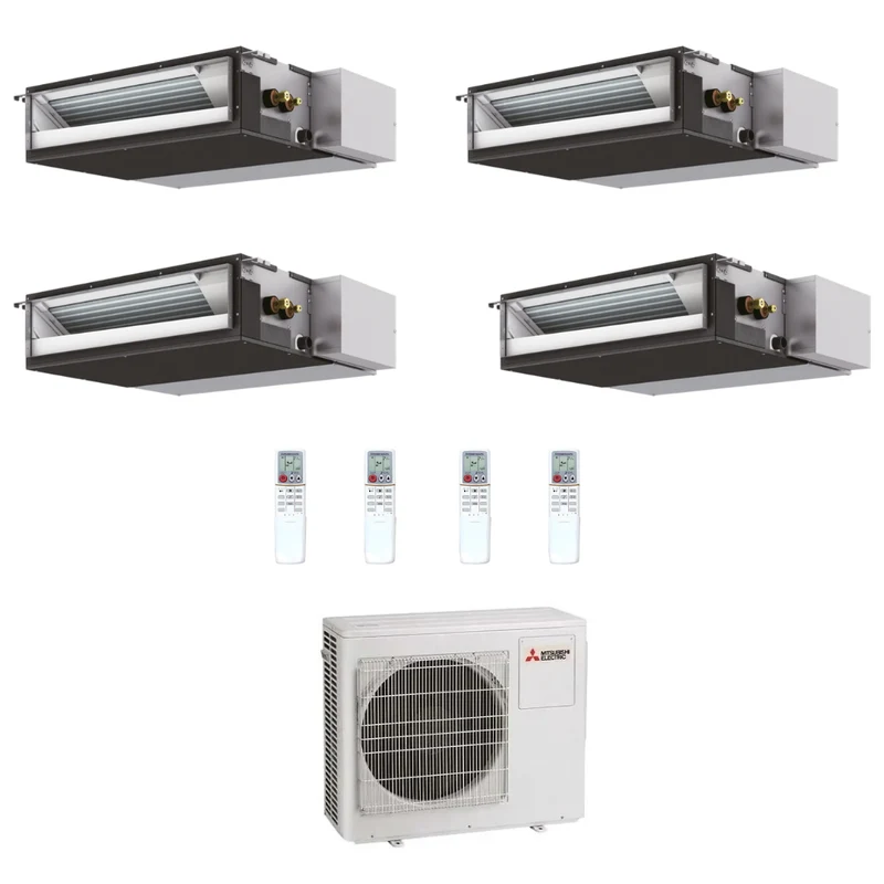 Condizionatore Climatizzatore Mitsubishi Electric Quadri Canalizzabile R-32 9000+9000+9000+9000 BTU+MXZ-4F72VF4 Wi-Fi Optional