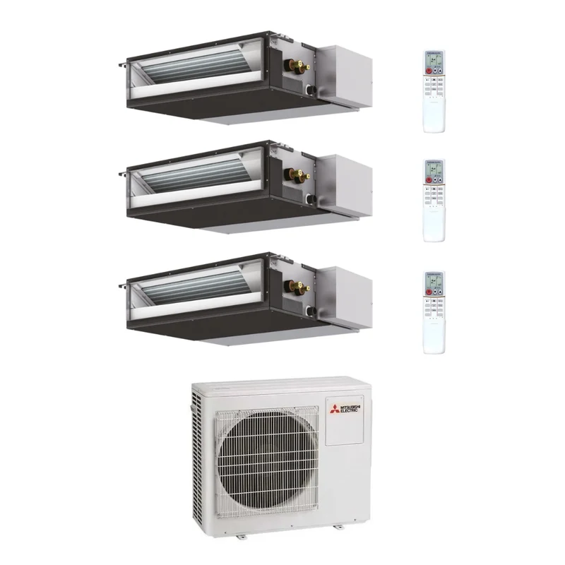 Condizionatore Climatizzatore Mitsubishi Electric Trial Split Canalizzabile R-32 9000+9000+12000 BTU+MXZ-3F54VF4 Wi-Fi Optional
