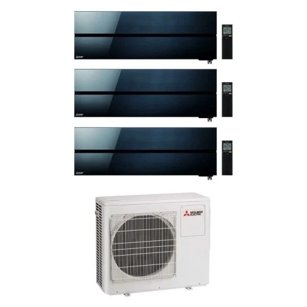 Condizionatore Climatizzatore Mitsubishi Electric Trial Split Kirigamine Style Onyx Black R-32 9+12+12 BTU Con MXZ-3F68VF4 Wi-Fi Integrato