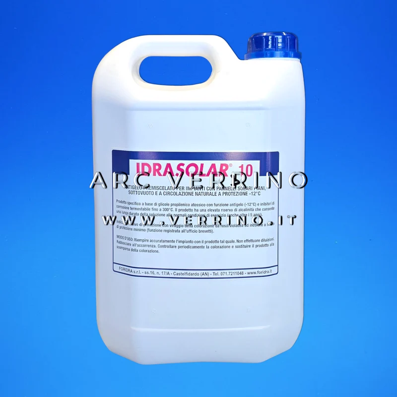 Antigelo liquido Foridra IDRASOLAR 10 per impianti con pannelli solari | Tanica 5 Kg