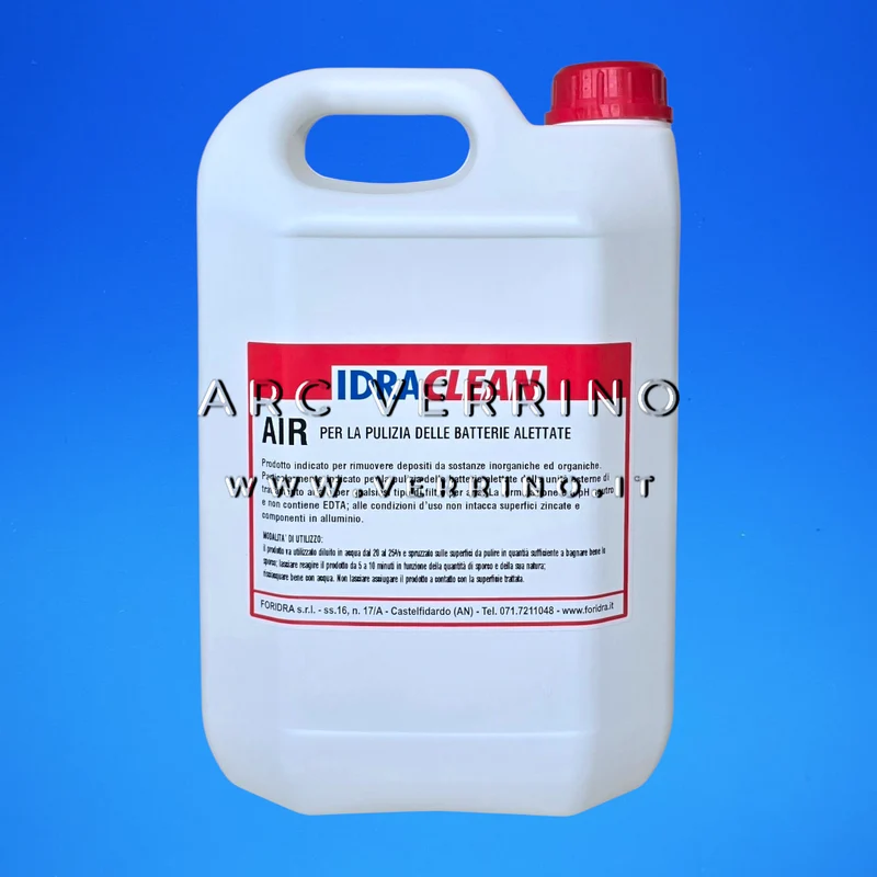 Detergente liquido Foridra IDRACLEAN AIR a pH neutro per batterie alettate e filtri aria | Tanica 5 Kg