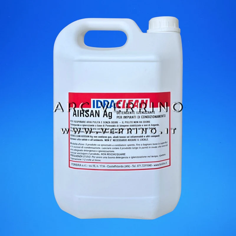 Detergente liquido sanificante Foridra IDRACLEAN AIRSAN AG per impianti di condizionamento - split e fancoil | Tanica 5 Kg