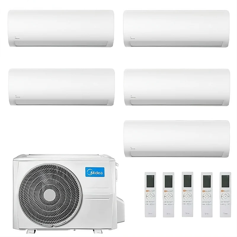 Condizionatore Climatizzatore Midea Penta Split Inverter R-32 Xtreme Pro Green 9000+9000+9000+12000+12000 BTU Con M5OE-42HFN8-Q Wi-Fi Incluso