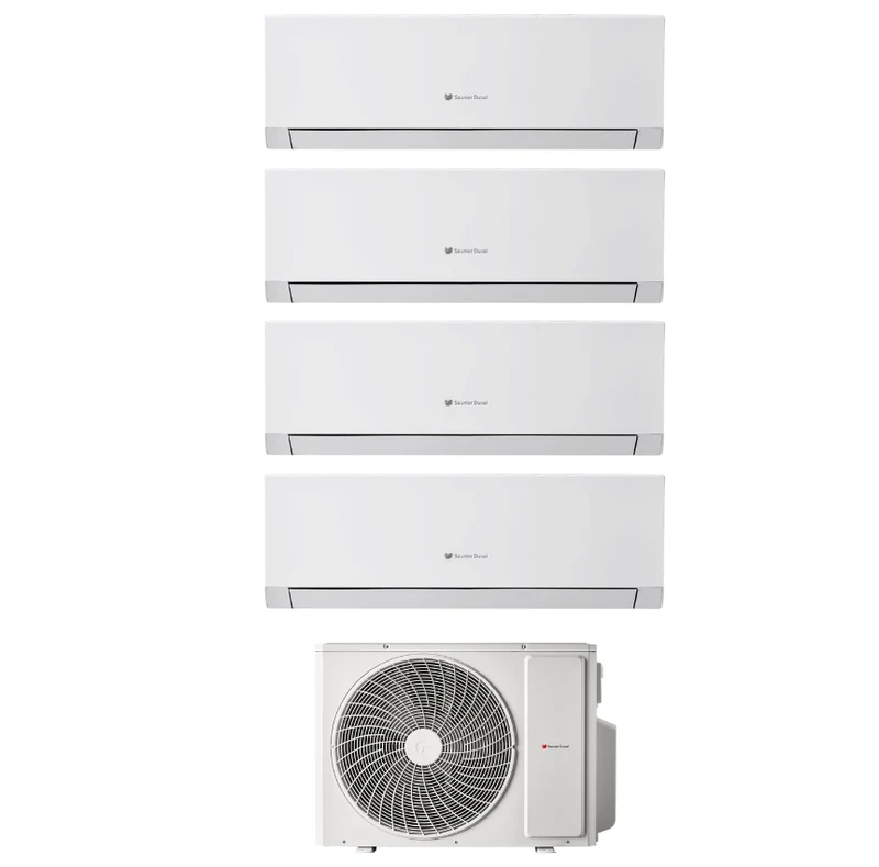 Condizionatore Climatizzatore Hermann Saunier Duval Quadri Split Inverter R-32 VivAir Max 12000+12000+12000+18000 BTU Con SDH1-080MNA4O Wi-Fi Integrato