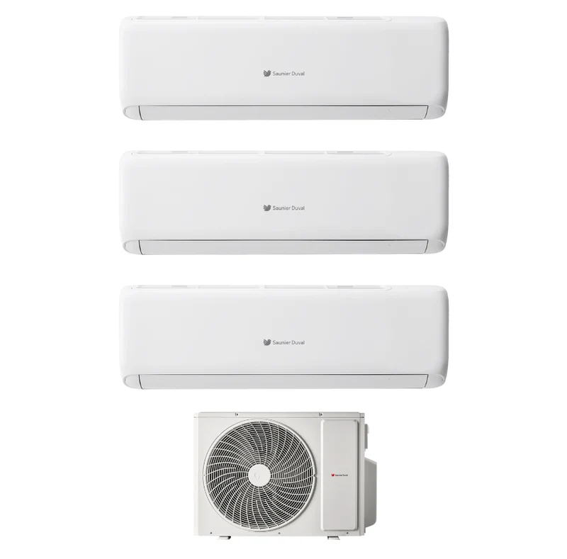 Condizionatore Climatizzatore Hermann Saunier Duval Trial Split Inverter R-32 VivAir Lite 7000+9000+9000 BTU Con SDH1-070MNA3O Wi-Fi Integrato