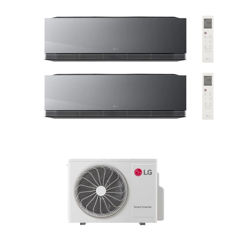 Condizionatore Climatizzatore LG Dual Split Inverter R-32 ARTCOOL Mirror AI Air 9000+9000 BTU Wi-Fi Integrato Con MU2R15 9+9