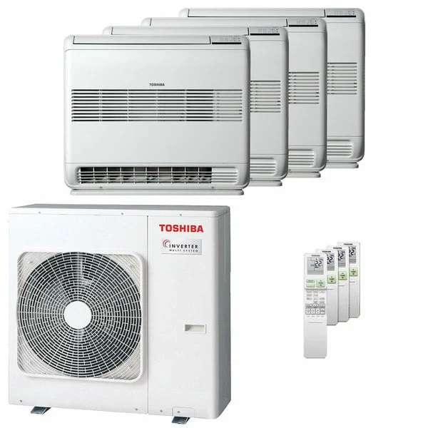 Condizionatore Climatizzatore Toshiba Quadri Split Inverter Console Pavimento R-32 10000+10000+10000+10000 BTU RAS-4M27G3AVG-E Wi-Fi Optional