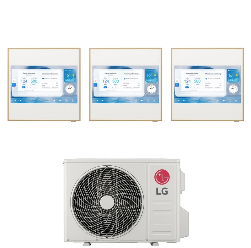 Condizionatore Climatizzatore LG Trial Split Inverter R-32 Artcool Gallery LCD 9000+12000+12000 Btu con MU3R21 Wi-Fi Integrato