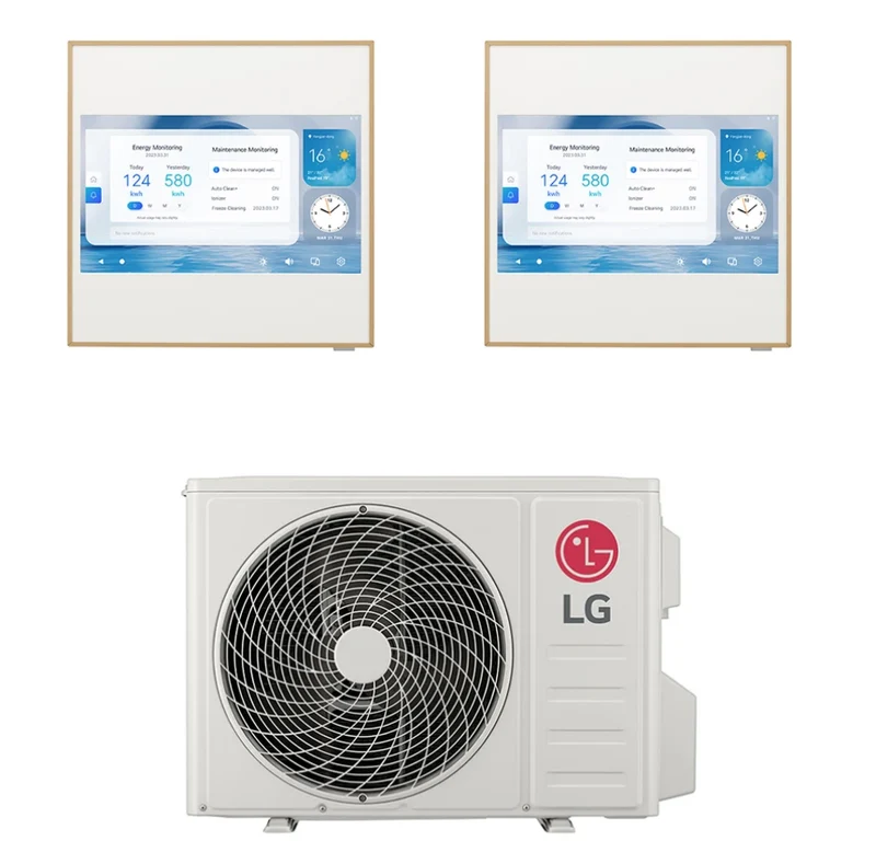 Condizionatore Climatizzatore LG Dual Split Inverter R-32 Artcool Gallery LCD 12000+12000 Btu con MU2R17 Wi-Fi Integrato