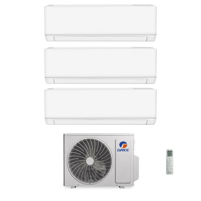 Condizionatore Climatizzatore Gree Trial Split Inverter R-32 Modello Cosmo 9000+9000+12000 BTU Wi-Fi Integrato Con GWHD(21)NK6OO