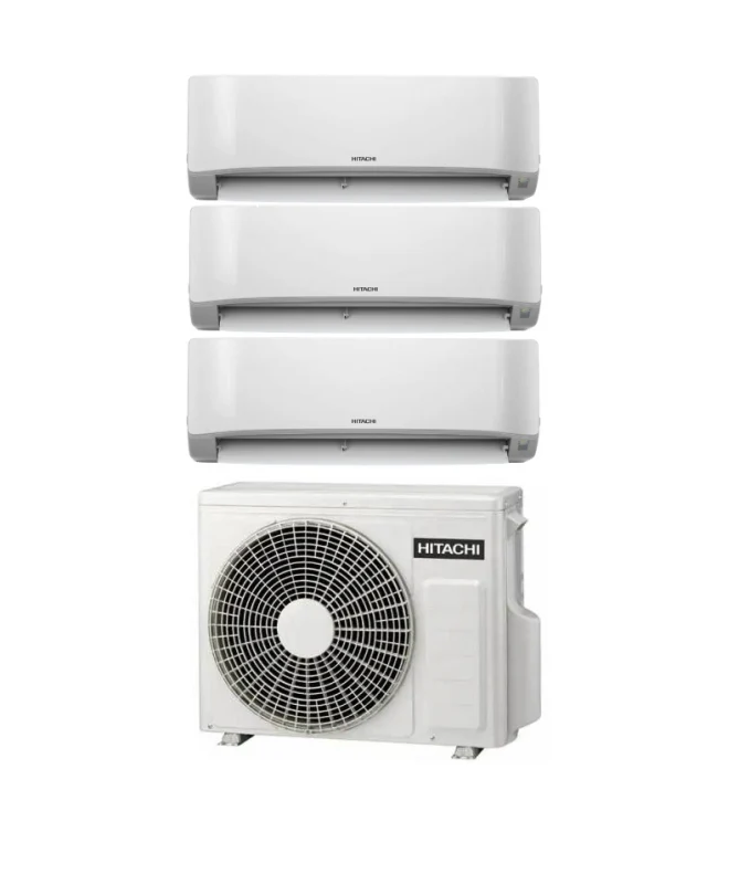 Condizionatore Climatizzatore Hitachi Trial Split Inverter R-32 airHome 400 7000+7000+7000 BTU Con RAM-G68N3HA(B)E Multi Pro G Wi-Fi Integrato 7+7+7