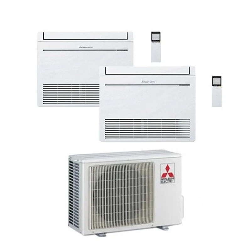 Condizionatore Climatizzatore Mitsubishi Electric Dual Split Pavimento R32 MFZ-KT 12000+12000 BTU Con MXZ-3F68VF4 Wi-Fi Optional